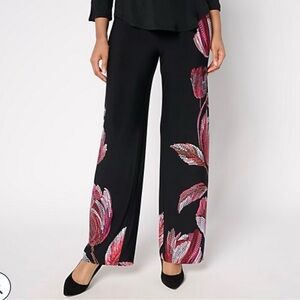 Susan Graver Regular Liquid Knit Wide-Leg Pants